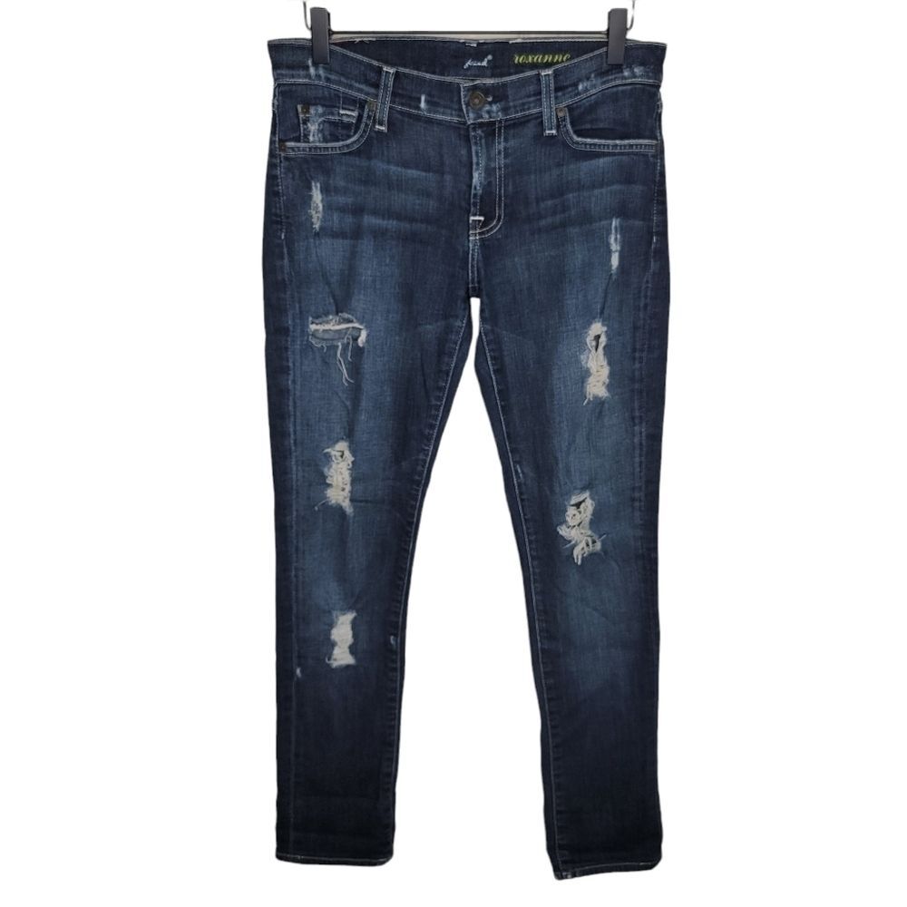 Seven for all Mankind distressed ripped skinny denim jeans 27 - Picture 1 of 6